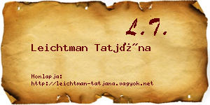 Leichtman Tatjána névjegykártya